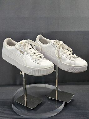 Puma Vikky Platform Leather Women’s Sneakers – White (364724 01) – Size 7.5